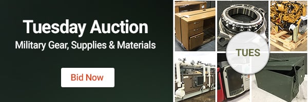 Tuesday Auction - Military Gear, Supplies & Materials - Bid Now